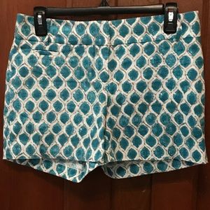 LOFT Printed Linen Riviera Shorts Size 00